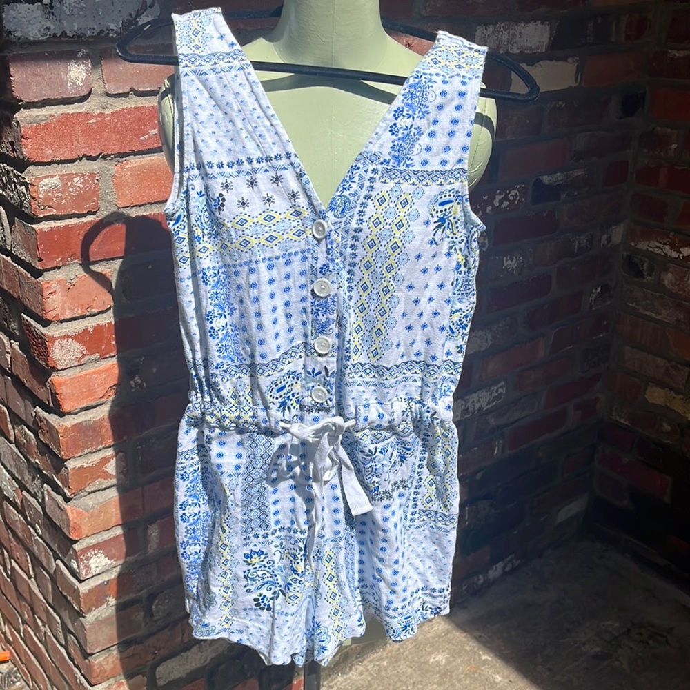 Loft White Summer Printed Romper size XS